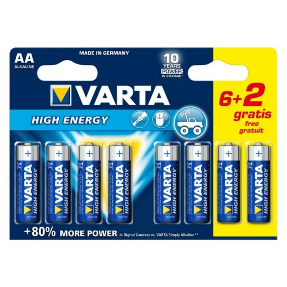 Alkaline Battery Varta LR6 AA 1,5V High Energy (8 pcs)