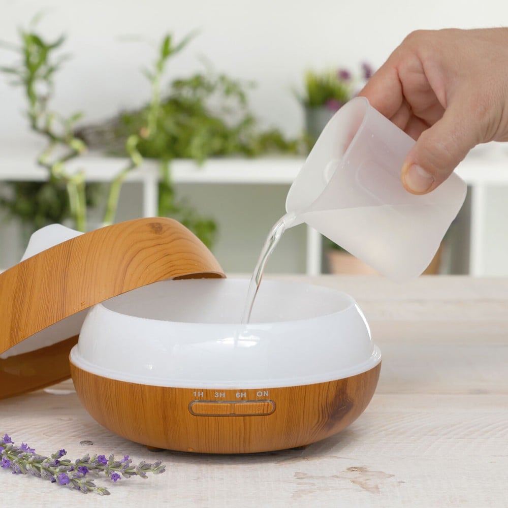 Humidificateur à Diffuseur d'Arômes avec LED Multicolore Wooden-Effect InnovaGoods