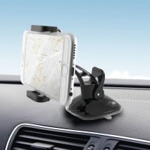 Support de Téléphone Portable pour Voiture avec ventouses KSIX 360º Noir