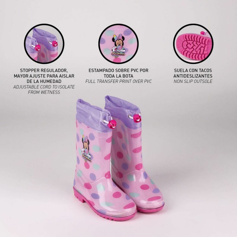 Bottes en Caoutchouc pour Enfants Minnie Mouse Rose