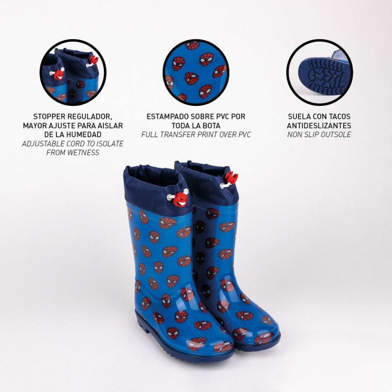 Bottes en Caoutchouc pour Enfants Spider-Man Bleu