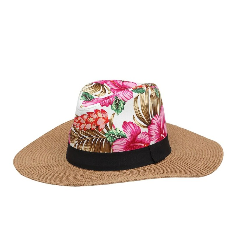 Chapeau de Paille Fleurs Rose