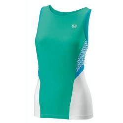 Tank Top Women Wilson Glamour Green Reversible Tennis Blue