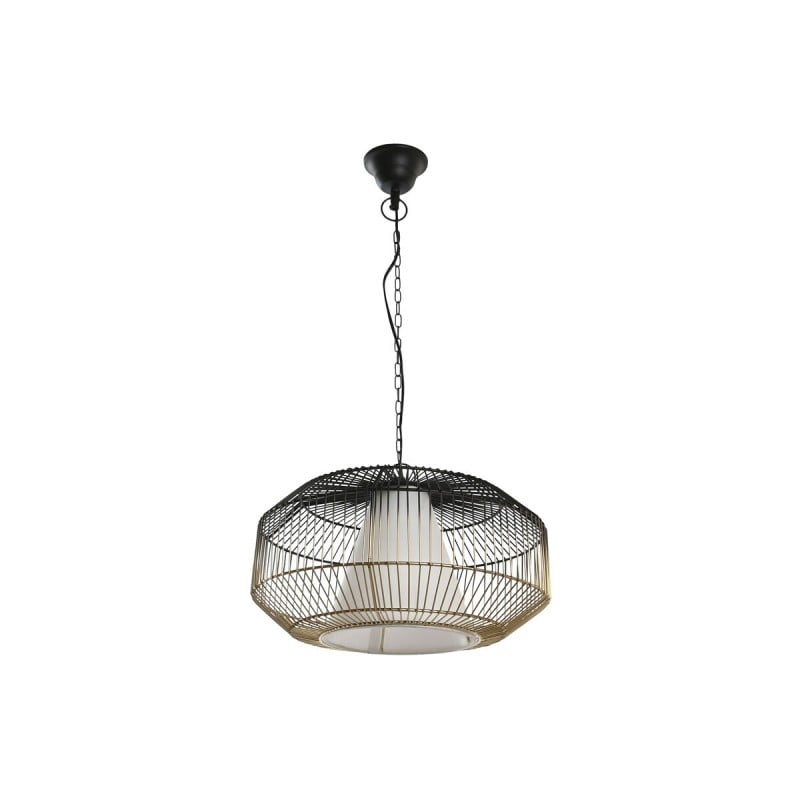 Suspension DKD Home Decor 42 x 42 x 23 cm Noir Doré Fer 50 W