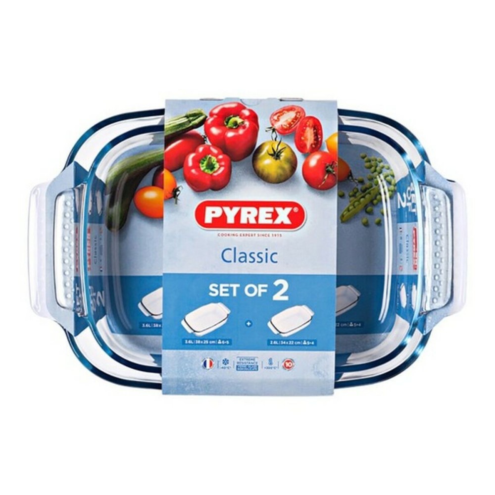 Ensemble de plats de cuisson au four Pyrex Classic Transparent verre (2 pcs)