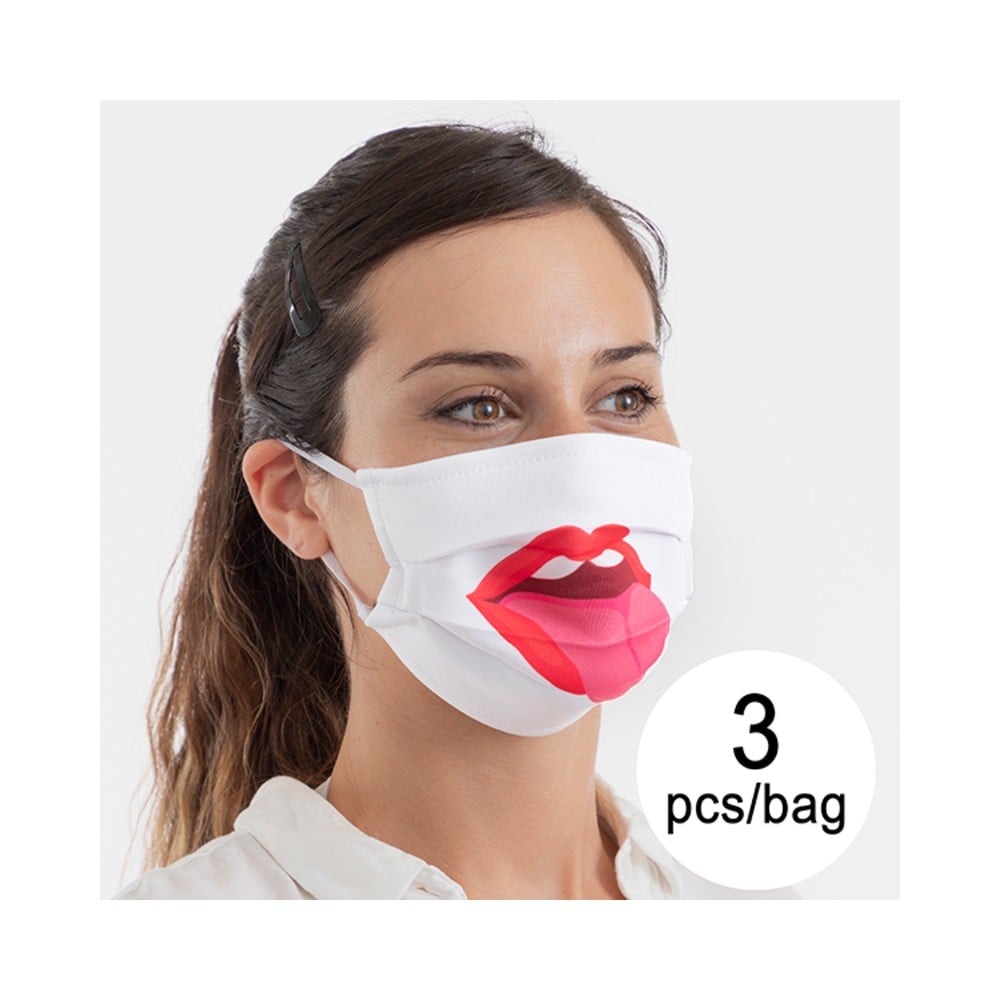 Masque en tissu hygiénique réutilisable Tongue Luanvi Taille M Pack de 3 unités