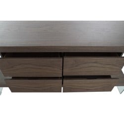 Buffet DKD Home Decor Verre Marron Transparent Noyer 160 x 45 x 80 cm Bois MDF