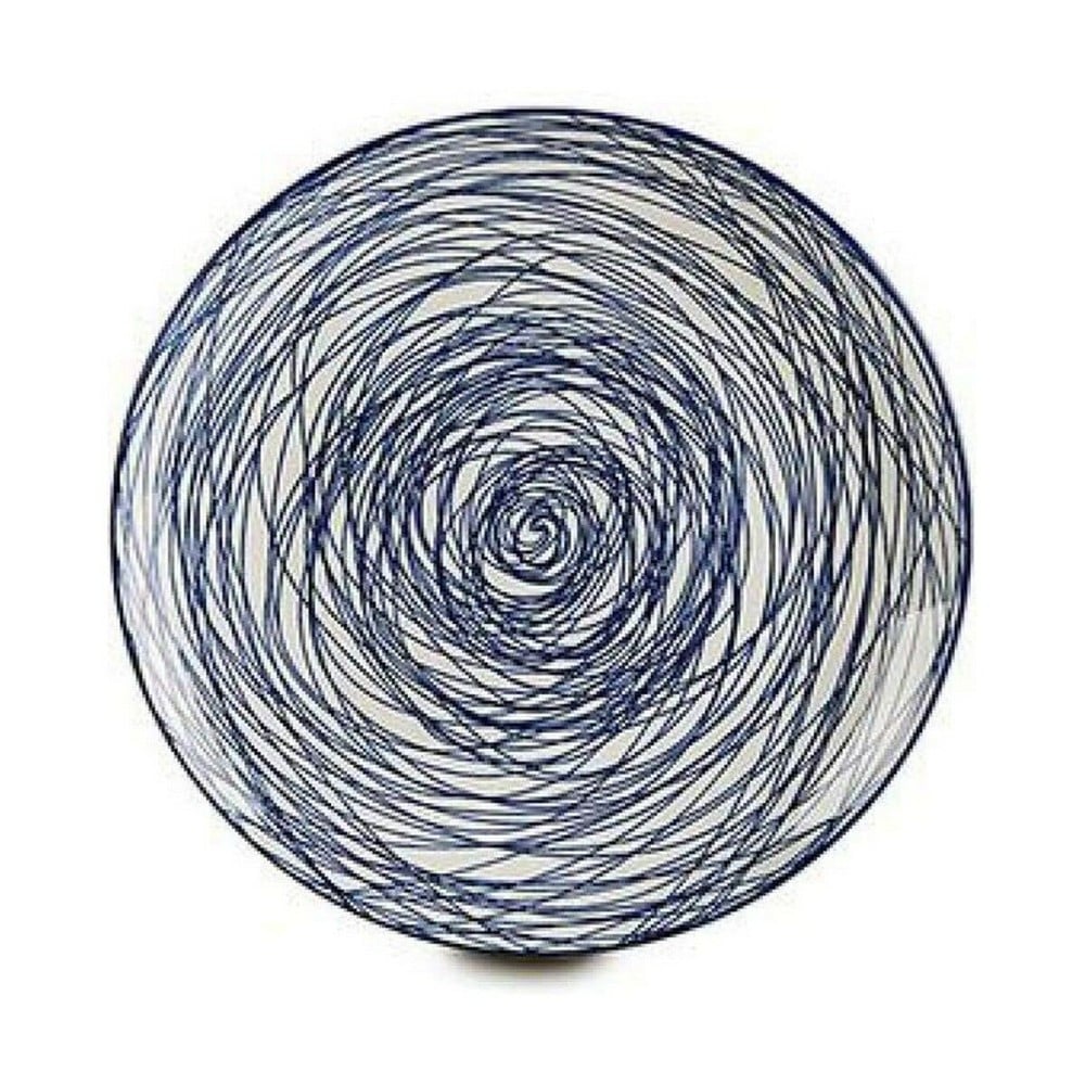 Assiette plate Rayures Porcelaine Bleu Blanc 24 x 2,8 x 24 cm