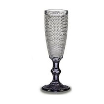 Champagne glass Vivalto Transparent Anthracite Glass 185 ml