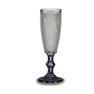 Champagne glass Vivalto Transparent Anthracite Glass 185 ml