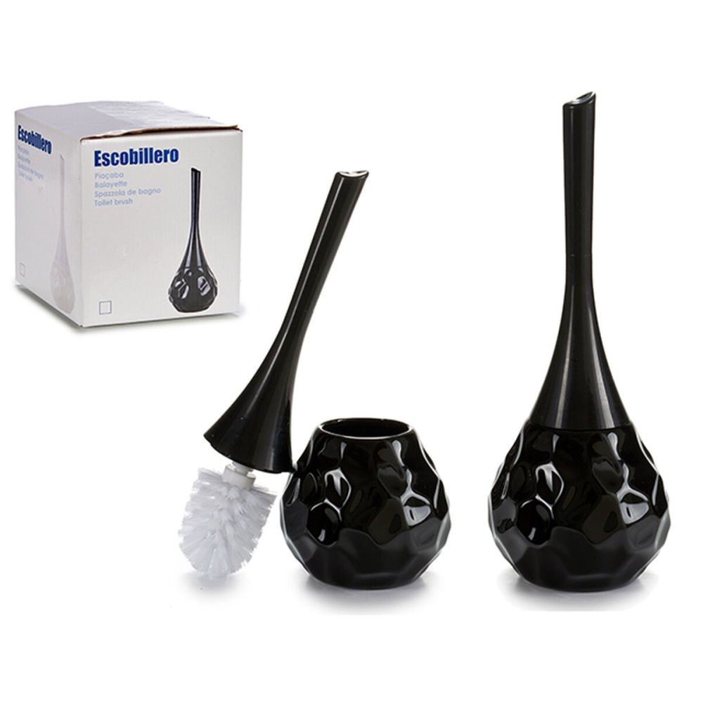 Toilet Brush Black Grey Ceramic Plastic 14 x 38,5 x 14 cm