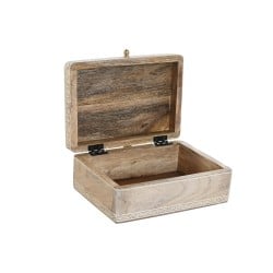 Box-Schmuckkästchen DKD Home Decor 25,5 x 20 x 10,5 cm natürlich Mango-Holz (2 Stück)