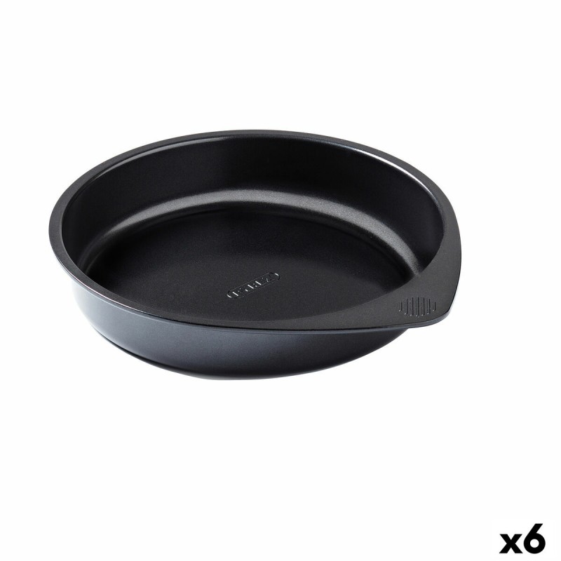 Backform Pyrex Magic Schwarz Metall rund 20 cm 6 Stück