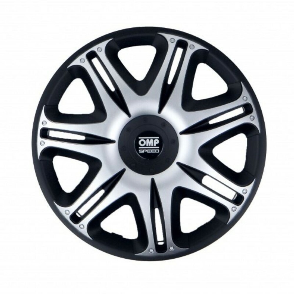 Hubcap OMP Ghost Speed Black Silver 16" (4 uds)