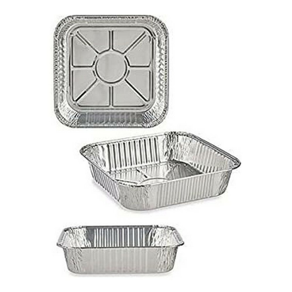 Set of trays Kinvara 23241 Silver Aluminium 20,5 x 6,5 x 20,5 cm