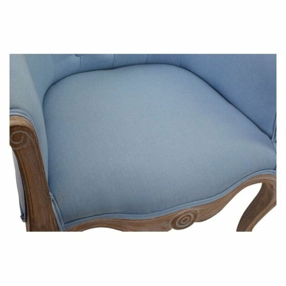 Fauteuil DKD Home Decor Bleu Polyester Bois (58 x 56 x 69 cm)