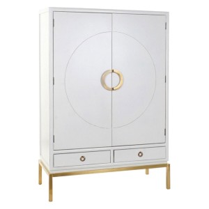 Cupboard DKD Home Decor White Golden Metal Poplar 120 x 50 x 175 cm