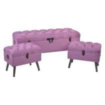 Banquette DKD Home Decor 8424001565399 Multicouleur Fuchsia Métal Bois MDF 120 x 42 x 53 cm