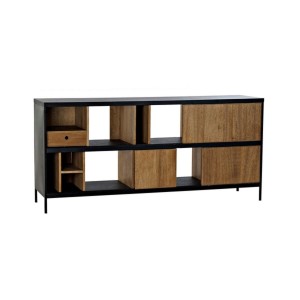 Buffet DKD Home Decor Alvin Noir Naturel Fer Frêne 160 x 40 x 75 cm