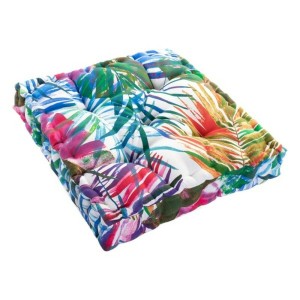 Coussin DKD Home Decor 8424001666423 Océan Polyester Aluminium Multicouleur Tropical Feuille d'une plante (43 x 43 x 7 cm)