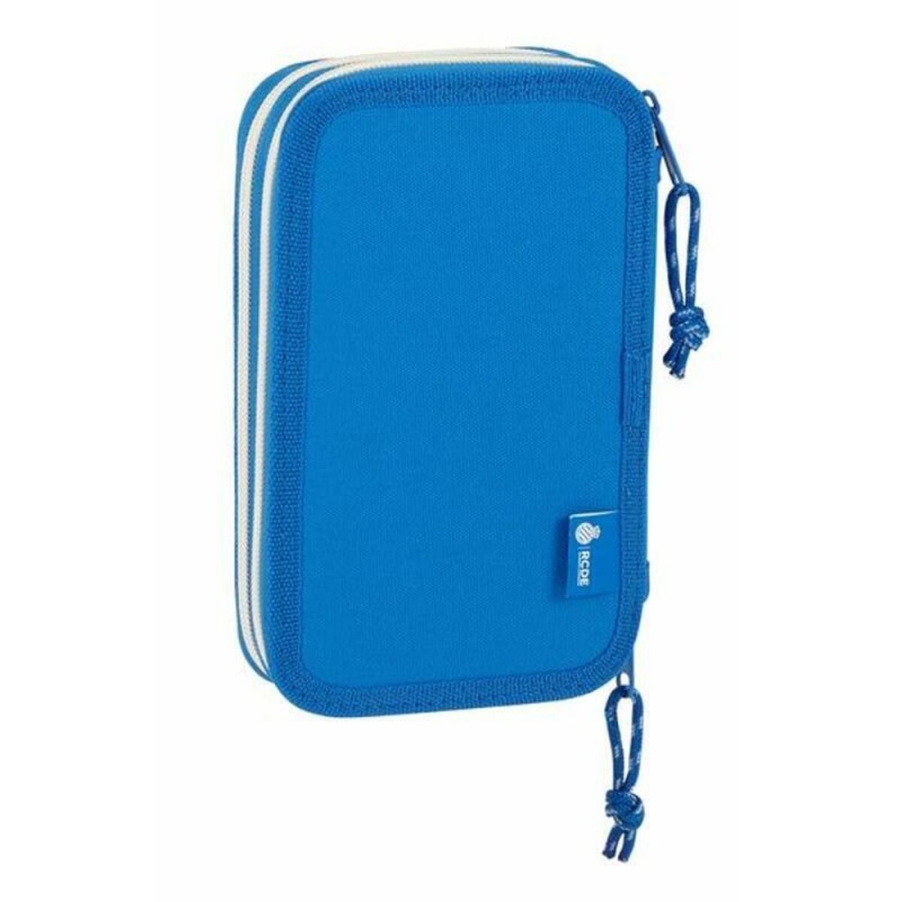 Plumier double RCD Espanyol Bleu Blanc 12.5 x 19.5 x 4 cm (28 Pièces)