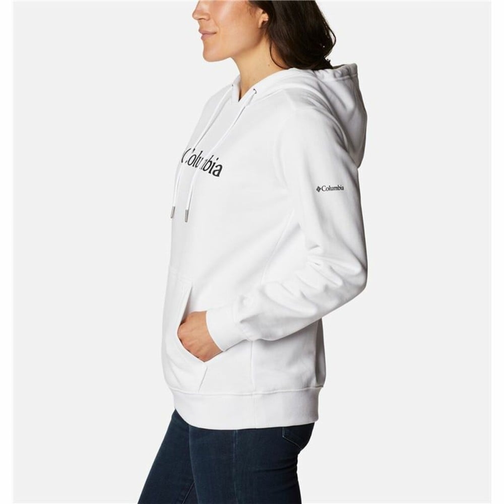 Sweat à capuche femme Columbia Logo Blanc