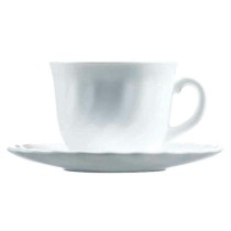 Set of Mugs with Saucers Luminarc 00106 (4 pcs) White Glass 280 ml (4 Pieces)