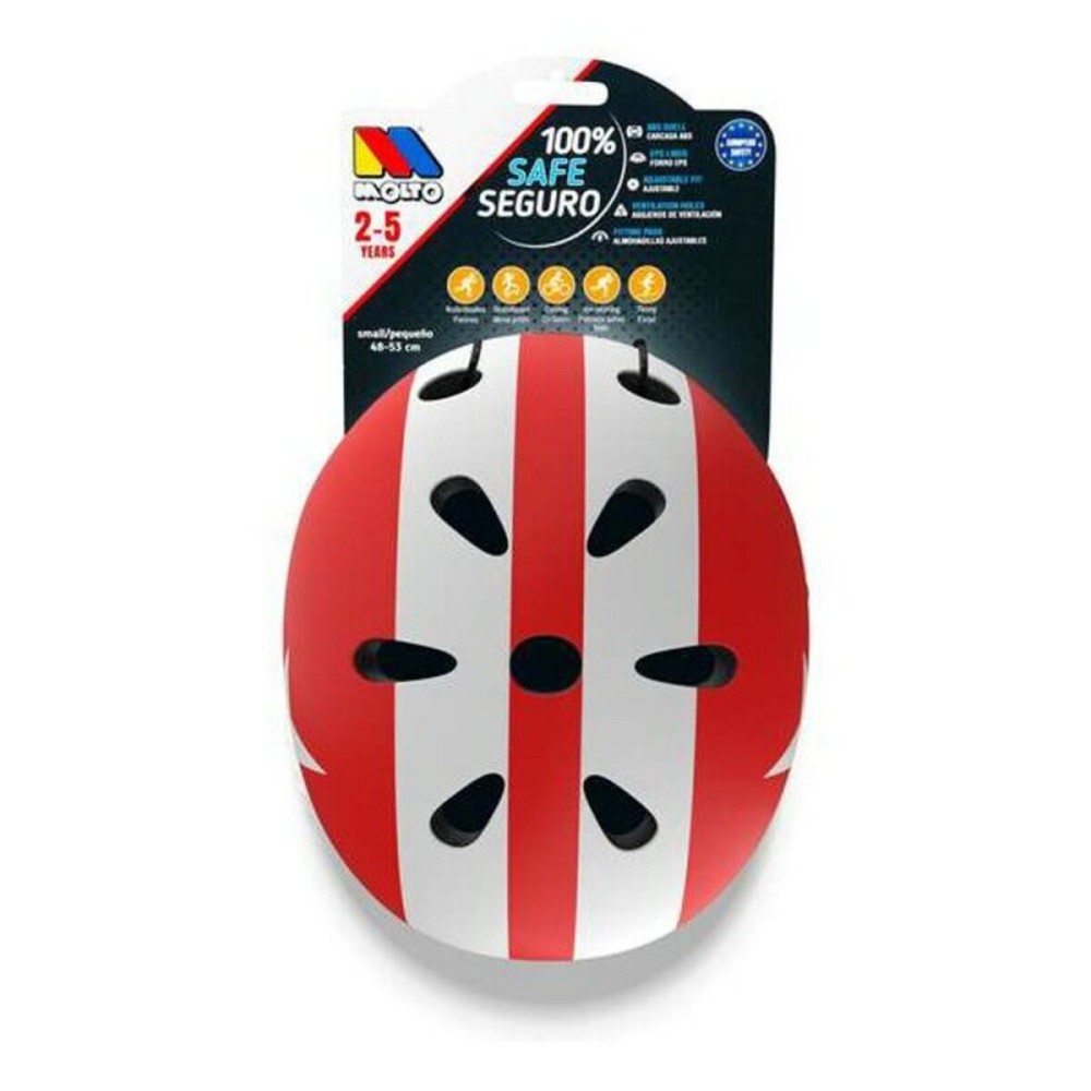 Casque Enfant Moltó Blanc Rouge 48-53 cm