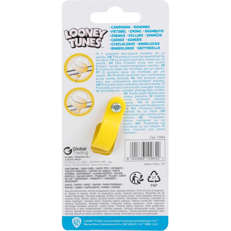 Children's Bike Bell Looney Tunes CZ10964 Yellow