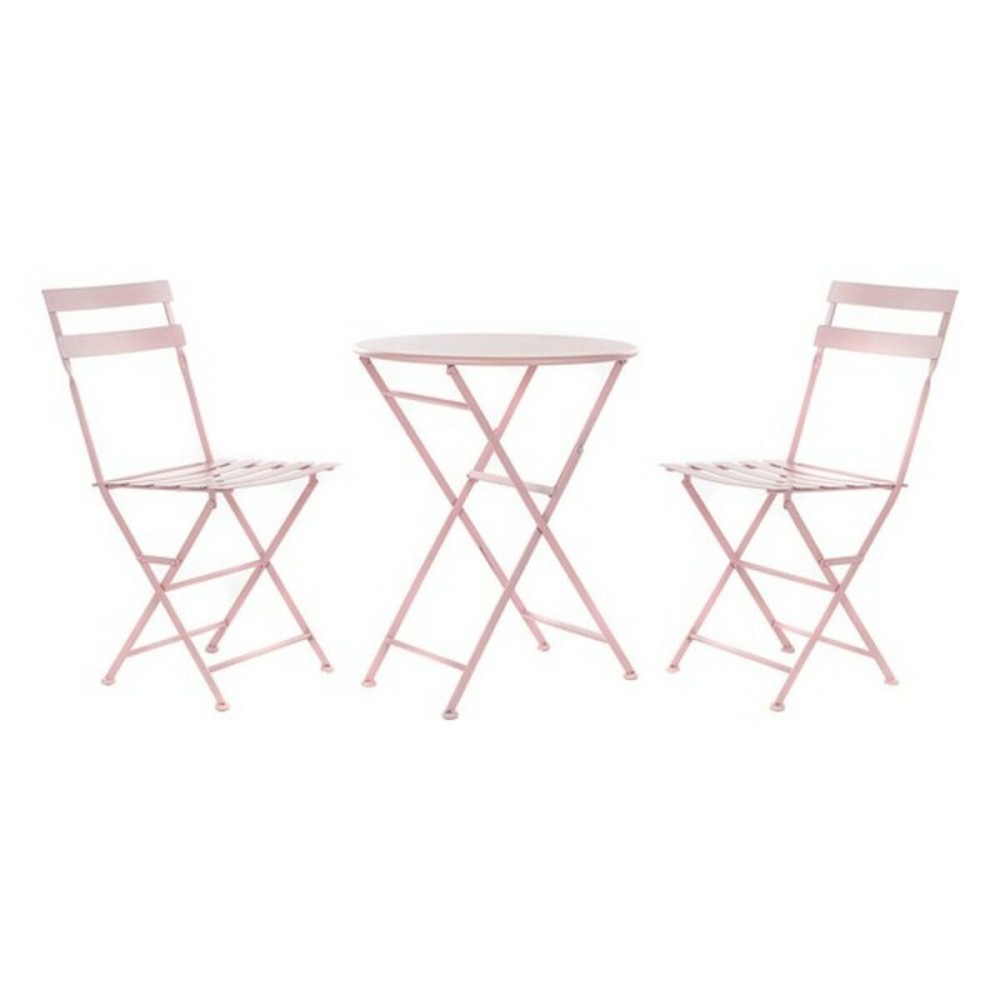 Table set with 2 chairs DKD Home Decor MB-177410 Pink 60 x 60 x 75 cm (3 pcs)