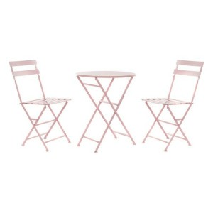 Tisch-Set mit 2 Stühlen DKD Home Decor MB-177410 Rosa 60 x 60 x 75 cm (3 pcs)