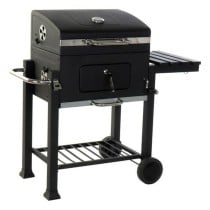 Kohlegrill mit Deckel und Rädern DKD Home Decor Schwarz Metall Stahl 140 x 60 x 108 cm (140 x 60 x 108 cm)