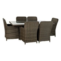 Tisch-Set mit 6 Stühlen DKD Home Decor 94 cm 200 x 100 x 75 cm (7 pcs)