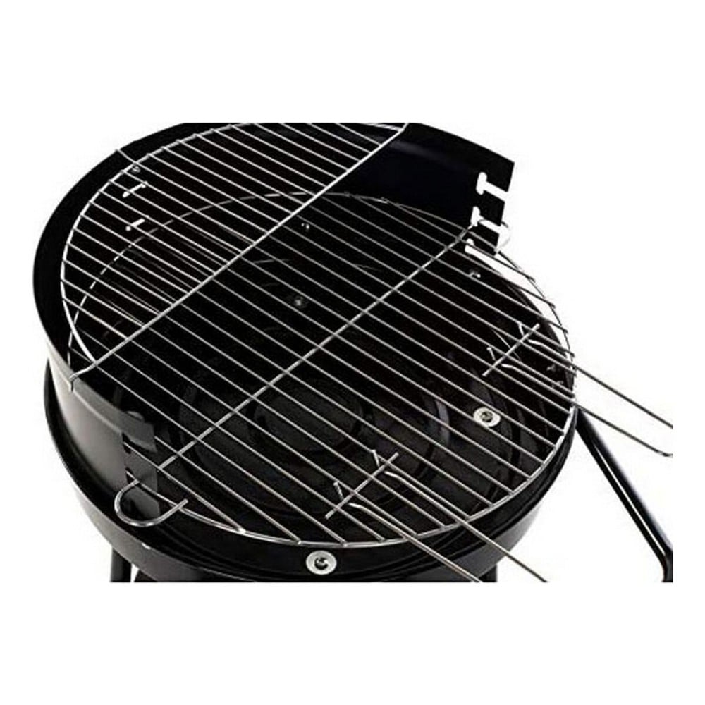 Holzkohlegrill mit Rädern DKD Home Decor Schwarz Metall Kunststoff 59 x 49,5 x 82 cm