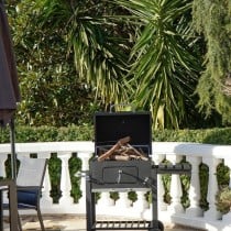 Kohlegrill mit Deckel und Rädern DKD Home Decor Schwarz Metall Stahl 140 x 60 x 108 cm (140 x 60 x 108 cm)