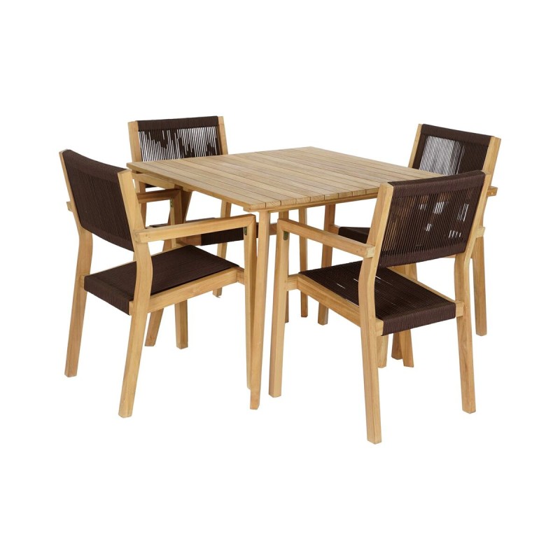 Tisch-Set mit 4 Stühlen DKD Home Decor 90 x 90 x 75 cm