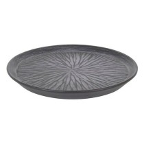 Flacher Teller Inde Stoneware Lotus Porzellan Schwarz