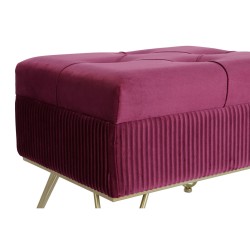 Banquette DKD Home Decor 110 x 42 x 44 cm Métal Bordeaux