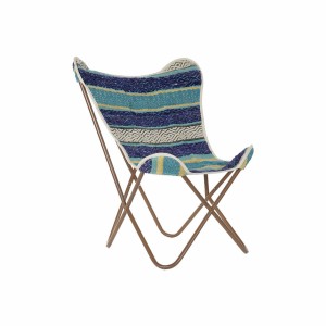 Siège DKD Home Decor Multicouleur Blue marine Fer 74 x 65 x 90 cm