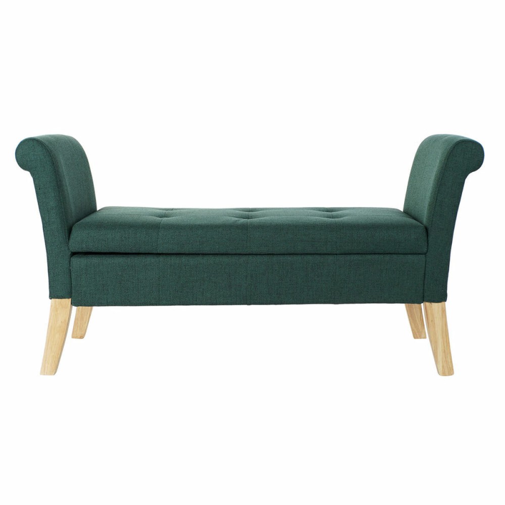 Banquette DKD Home Decor 8424001795512 Naturel Bois Polyester Vert (130 x 44 x 69 cm)