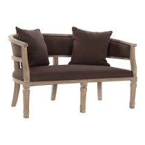 Sofa DKD Home Decor Braun Leinen Kautschukholz Traditionell (122 x 69 x 72 cm)