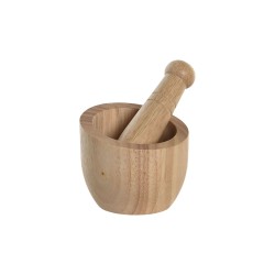 Mortar and pestle DKD Home Decor Bamboo 12 x 12 x 14,5 cm