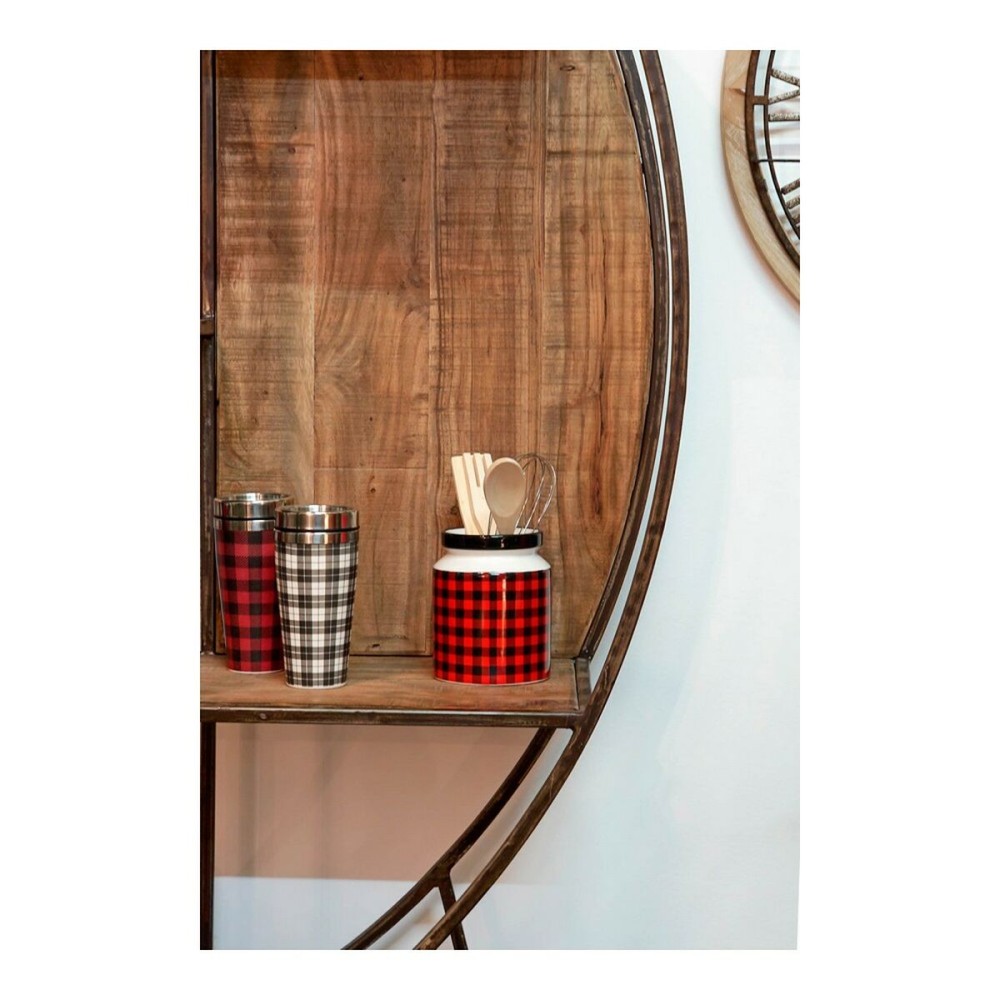 Pot pour ustensiles de cuisine DKD Home Decor Acier inoxydable Pin Dolomite 11,5 x 11,5 x 26 cm 1 L