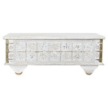 Table d'appoint DKD Home Decor MB-182010 Blanc Doré Métal Bois de manguier 115 x 60 x 45 cm