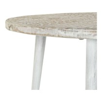 Side table DKD Home Decor 8424001820115 75 x 75 x 50 cm Golden Metal White Mango wood (75 x 75 x 50 cm)