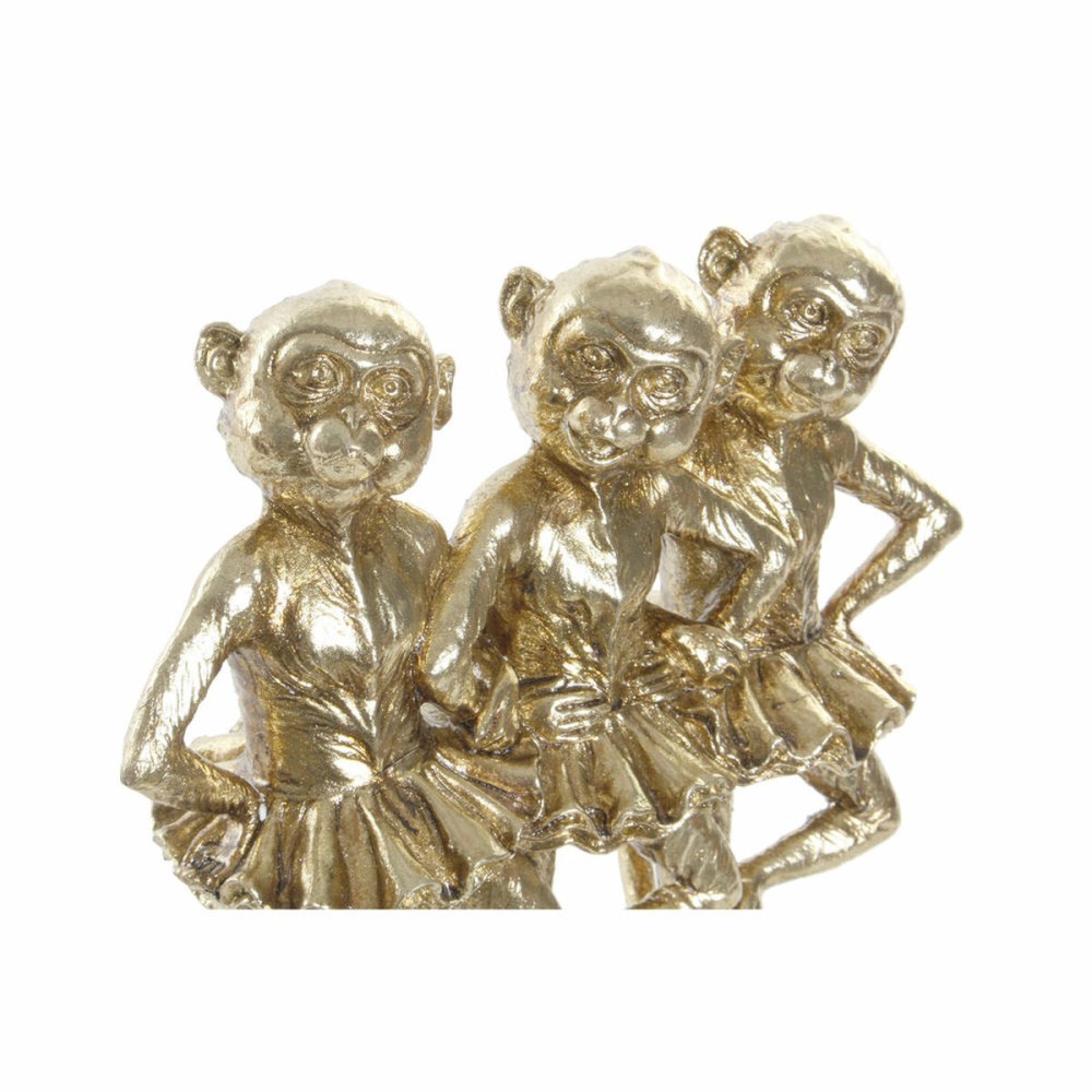 Decorative Figure DKD Home Decor FZ-91957 Grey Golden Resin Rectangular Colonial Modern Monkey 23 x 9,5 x 24 cm