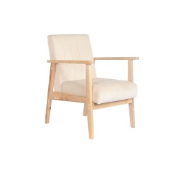 Fauteuil DKD Home Decor Beige Naturel Pin 63 x 68 x 81 cm