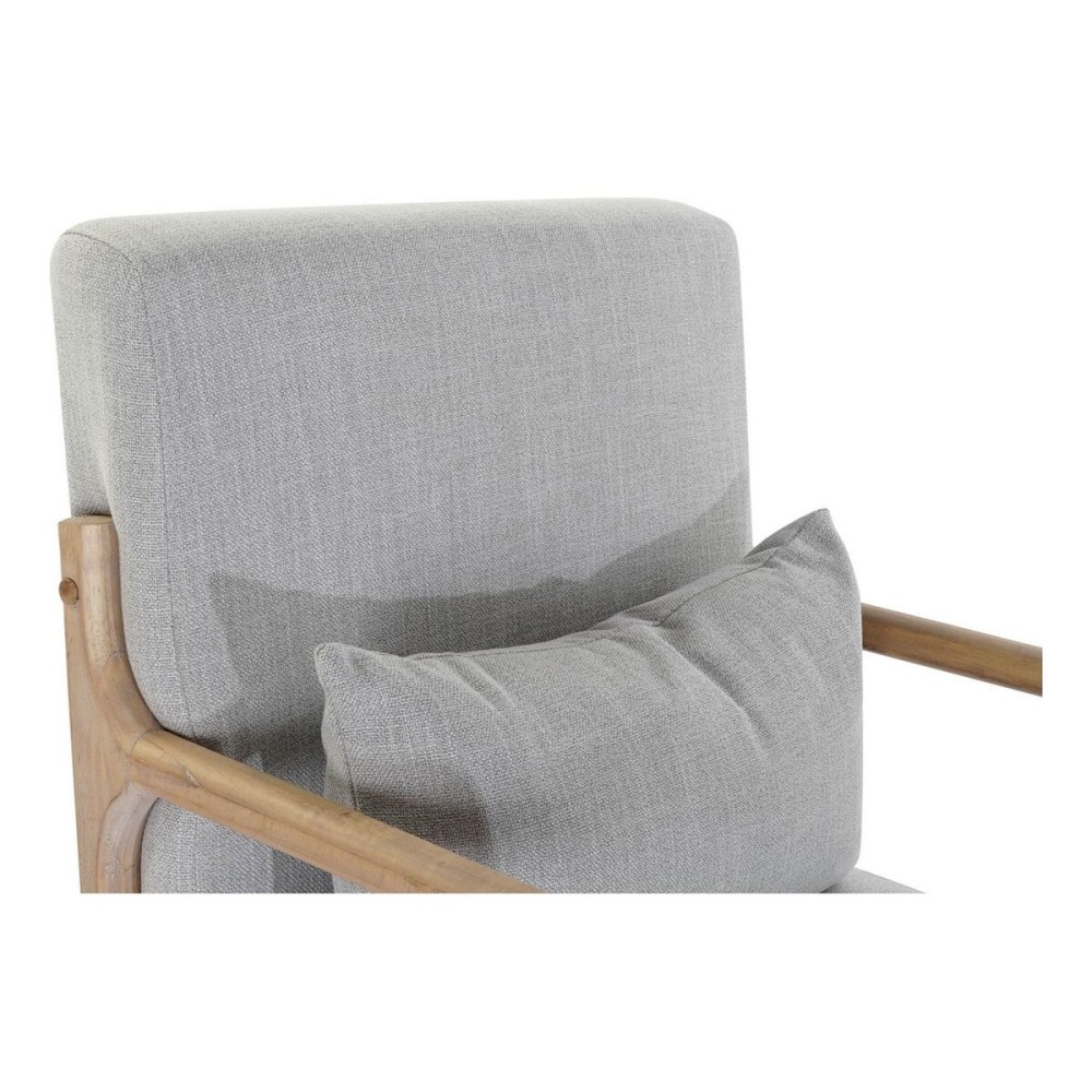 Fauteuil DKD Home Decor MB-179429 Gris Naturel Gris clair Bois d'hévéa Sixties 66 x 88 x 78 cm