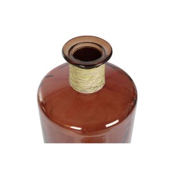 Vase DKD Home Decor Terracotta Rope Tempered Glass 25 x 25 x 75 cm