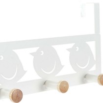 Door Coat Rack DKD Home Decor 8424001835553 Birds White Black Metal MDF Wood 28,5 x 9,5 x 16 cm (2 Units)